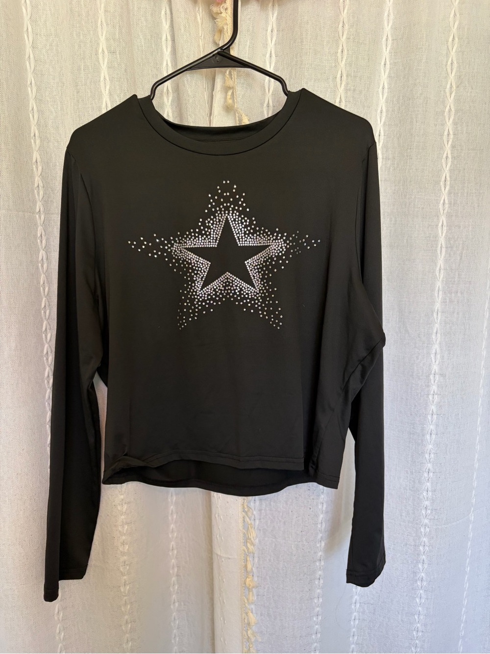 Cider Black Long-Sleeve Star Studded Tee